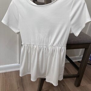 Elegant White Peplum Top
